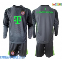 Camisa de time de futebol Bayern Munich Goleiro Replicas 2º Equipamento Infantil 2025-26 Manga Comprida (+ Calças curtas)